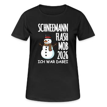 Schneemann Flashmob - Frauen T-Shirt atmungsaktiv - Schwarz - Vorne - AI Model Female 172 light (172cm)
