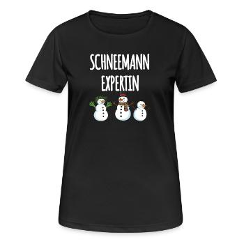 Schneemann Expertin - Frauen T-Shirt atmungsaktiv - Schwarz - Vorne - AI Model Female 172 light (172cm)