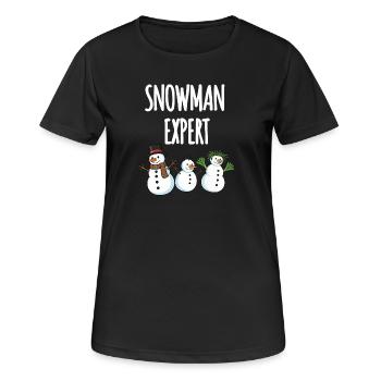 Snowman Expert - Frauen T-Shirt atmungsaktiv - Schwarz - Vorne - AI Model Female 172 light (172cm)