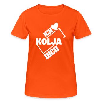 Gift for Kolja - Women's Breathable T-Shirt - neon orange - Front - AI Model Female 172 dark (172cm)