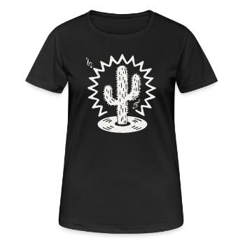 Cactus Serenade Silhouette - Women's Breathable T-Shirt - black - Front - AI Model Female 172 light (172cm)