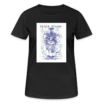 peaceplease - Women's Breathable T-Shirt - black - Front - AI Model Female 172 light (172cm)