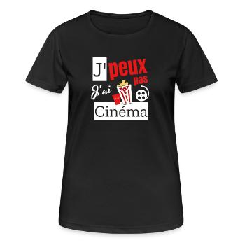 Ich kann kein Kino haben. - Frauen T-Shirt atmungsaktiv - Schwarz - Vorne - AI Model Female 172 light (172cm)