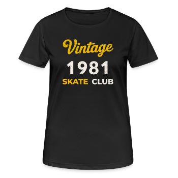 Vintage 1981 Skate Club Retro Geburtsjahr - Frauen T-Shirt atmungsaktiv - Schwarz - Vorne - AI Model Female 172 light (172cm)
