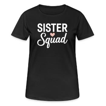 Sister Squad Herz Motiv - Frauen T-Shirt atmungsaktiv - Schwarz - Vorne - AI Model Female 172 light (172cm)