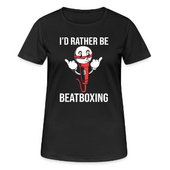 Beatbox - Frauen T-Shirt atmungsaktiv - Schwarz - Vorne - AI Model Female 172 light (172cm)
