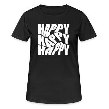 Bold Happy Graffiti Typography - Women's Breathable T-Shirt - black - Front - AI Model Female 172 light (172cm)