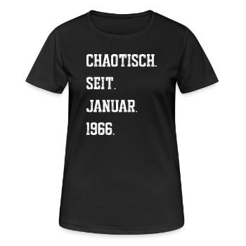Chaotique depuis janvier 1966 - T-shirt respirant Femme - noir - Devant - AI Model Female 172 light (172cm)