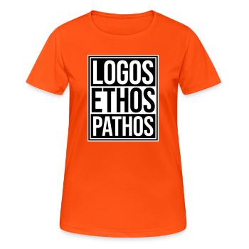 Logos Ethos Pathos Rhétorique Étudiant en Philosophie - T-shirt respirant Femme - orange néon - Devant - AI Model Female 172 dark (172cm)