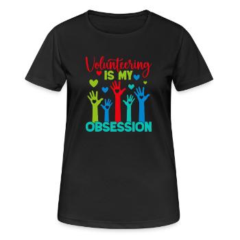 L’appréciation du bénévolat est mon obsession bénévole - T-shirt respirant Femme - noir - Devant - AI Model Female 172 light (172cm)