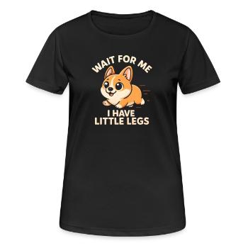 Le chien dit Humour Mème Humour, Drôle, petites jambes drôles - T-shirt respirant Femme - noir - Devant - AI Model Female 172 light (172cm)
