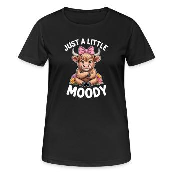Hochlandrind Sprüche Launisch Lustiges Geschenk - Frauen T-Shirt atmungsaktiv - Schwarz - Vorne - AI Model Female 172 light (172cm)