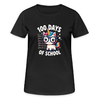 100e jour d’école 100 jour d’école des enfants - T-shirt respirant Femme - noir - Devant - AI Model Female 172 light (172cm)