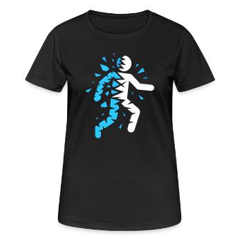 Silhouette éclatée bleue - T-shirt respirant Femme - noir - Devant - AI Model Female 172 light (172cm)