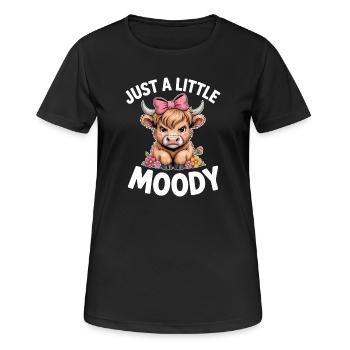 Hochlandrind Sprüche Launisch Lustiges Geschenk - Frauen T-Shirt atmungsaktiv - Schwarz - Vorne - AI Model Female 172 light (172cm)
