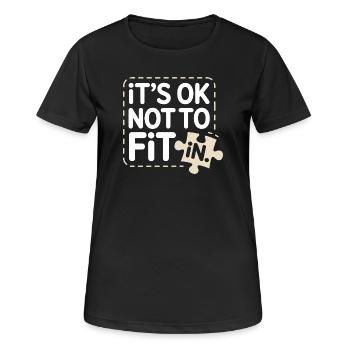 C’est normal de ne pas s’intégrer à la motivation de l’individualité - T-shirt respirant Femme - noir - Devant - AI Model Female 172 light (172cm)