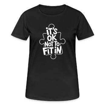 C’est normal de ne pas s’intégrer à la motivation de l’individualité - T-shirt respirant Femme - noir - Devant - AI Model Female 172 light (172cm)