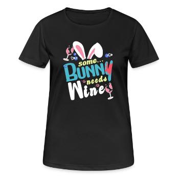 Some rabbit needs some wine - Women's Breathable T-Shirt - black - Front - AI Model Female 172 light (172cm)
