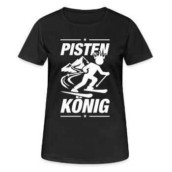 Pisten König Ski Lustig - Frauen T-Shirt atmungsaktiv - Schwarz - Vorne - AI Model Female 172 light (172cm)
