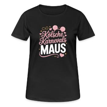 Cologne Carnaval Mouse Cologne Carnaval Cologne Mouse - T-shirt respirant Femme - noir - Devant - AI Model Female 172 light (172cm)