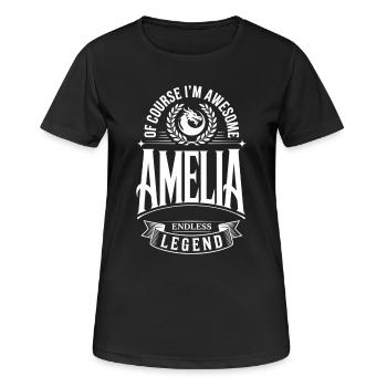 Amelia Name – Die endlose Legende, wirklich großartig - Frauen T-Shirt atmungsaktiv - Schwarz - Vorne - AI Model Female 172 light (172cm)