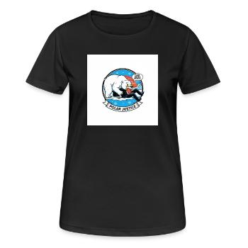 PolarJustice Karikatur - Frauen T-Shirt atmungsaktiv - Schwarz - Vorne - AI Model Female 172 light (172cm)