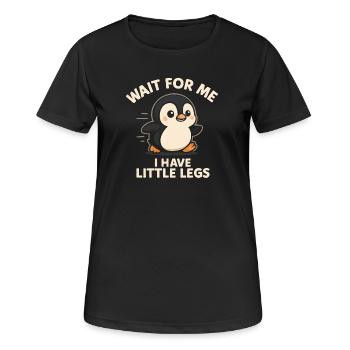 Pinguin Spruch Humor Meme Lustig Geschenkidee - Frauen T-Shirt atmungsaktiv - Schwarz - Vorne - AI Model Female 172 light (172cm)