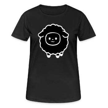 Mouton noir - T-shirt respirant Femme - noir - Devant - AI Model Female 172 light (172cm)