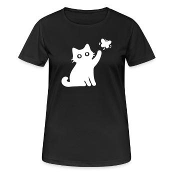 Chat mignon - T-shirt respirant Femme - noir - Devant - AI Model Female 172 light (172cm)
