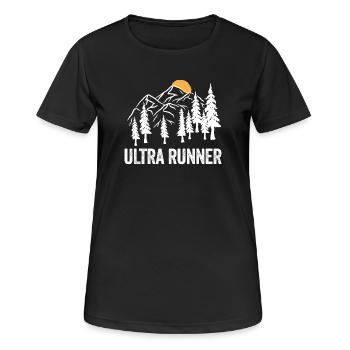 Coureur d’ultra - T-shirt respirant Femme - noir - Devant - AI Model Female 172 light (172cm)