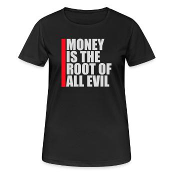 L’argent racine Capitalisme maléfique Cupidité Riches financiers - T-shirt respirant Femme - noir - Devant - AI Model Female 172 light (172cm)