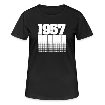 1957 1957 - Frauen T-Shirt atmungsaktiv - Schwarz - Vorne - AI Model Female 172 light (172cm)