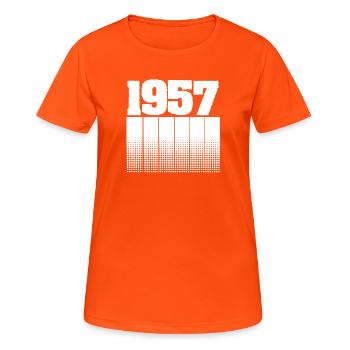 1957 1957 - Women's Breathable T-Shirt - neon orange - Front - AI Model Female 172 dark (172cm)