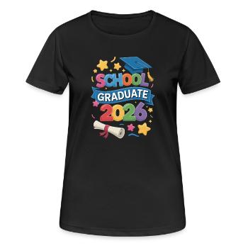 Événements de la promotion de diplômés 2026 - T-shirt respirant Femme - noir - Devant - AI Model Female 172 light (172cm)