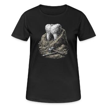 Zahn im Fels - Frauen T-Shirt atmungsaktiv - Schwarz - Vorne - AI Model Female 172 light (172cm)