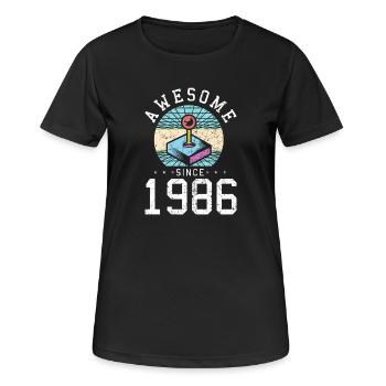 Folie depuis le joystick d’arcade de 1986 - T-shirt respirant Femme - noir - Devant - AI Model Female 172 light (172cm)
