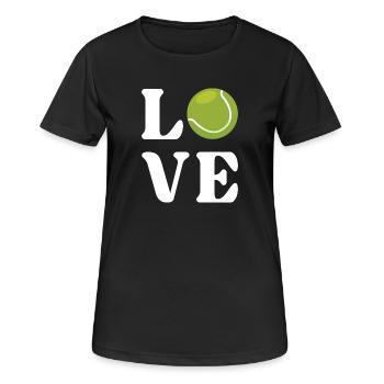 Tennisliebhaber - Frauen T-Shirt atmungsaktiv - Schwarz - Vorne - AI Model Female 172 light (172cm)