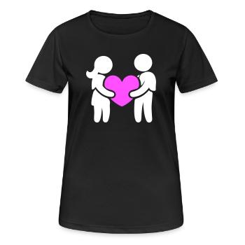 Couple amoureux - T-shirt respirant Femme - noir - Devant - AI Model Female 172 light (172cm)