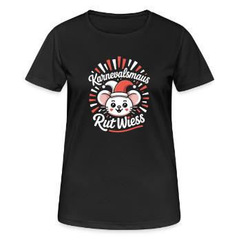 Souris de Carnaval, Rut, Wiess, Cologne, Cologne, Souris de Carnaval, - T-shirt respirant Femme - noir - Devant - AI Model Female 172 light (172cm)