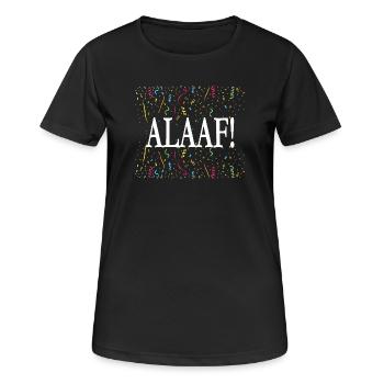 ALAAF ! Chemise de carnaval avec confettis - T-shirt respirant Femme - noir - Devant - AI Model Female 172 light (172cm)