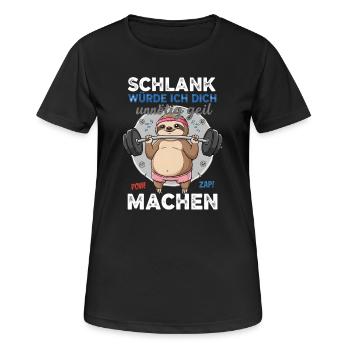 Schlank würde ich dich unnötig geil machen - Frauen T-Shirt atmungsaktiv - Schwarz - Vorne - AI Model Female 172 light (172cm)