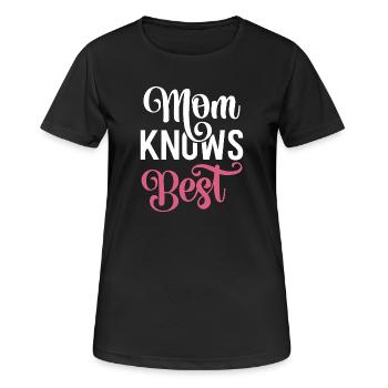 Mama weiß es am besten - Frauen T-Shirt atmungsaktiv - Schwarz - Vorne - AI Model Female 172 light (172cm)