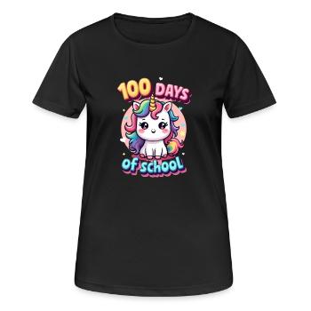 100e jour d’école 100 jour d’école des enfants - T-shirt respirant Femme - noir - Devant - AI Model Female 172 light (172cm)