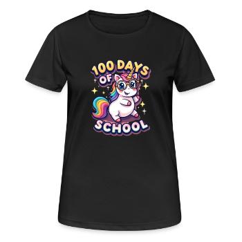 100e jour d’école 100 jour d’école des enfants - T-shirt respirant Femme - noir - Devant - AI Model Female 172 light (172cm)