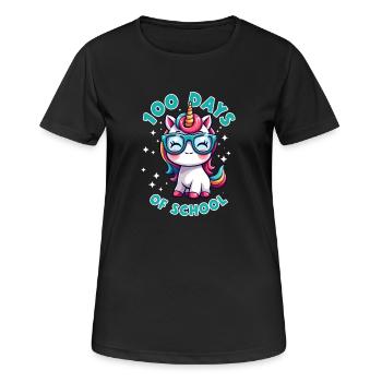 100e jour d’école 100 jour d’école des enfants - T-shirt respirant Femme - noir - Devant - AI Model Female 172 light (172cm)