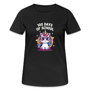 100e jour d’école 100 jour d’école des enfants - T-shirt respirant Femme - noir - Devant - AI Model Female 172 light (172cm)