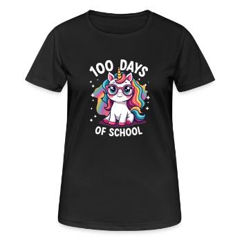 100e jour d’école 100 jour d’école des enfants - T-shirt respirant Femme - noir - Devant - AI Model Female 172 light (172cm)