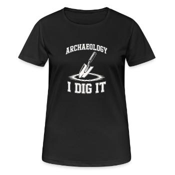 Archéologie Je creuse - T-shirt respirant Femme - noir - Devant - AI Model Female 172 light (172cm)