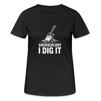 Archéologie Je creuse - T-shirt respirant Femme - noir - Devant - AI Model Female 172 light (172cm)