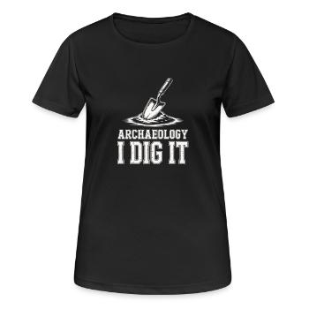 Archéologie Je le creuse Tee - T-shirt respirant Femme - noir - Devant - AI Model Female 172 light (172cm)